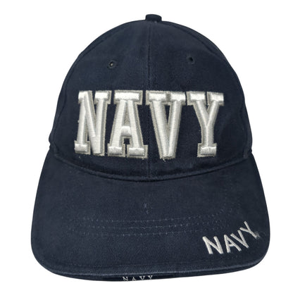 Navy Spell Out Strapback Hat Blue One Size Adjustable Embroidered Rothco