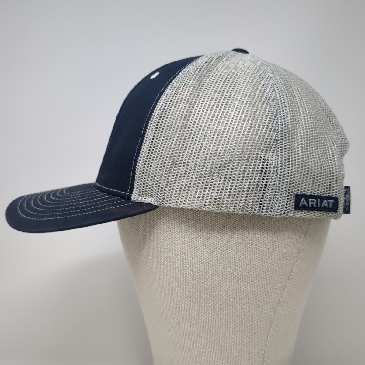Ariat Trucker Hat Blue Gray One Size Mesh Snapback Richardson 112 Shield Logo