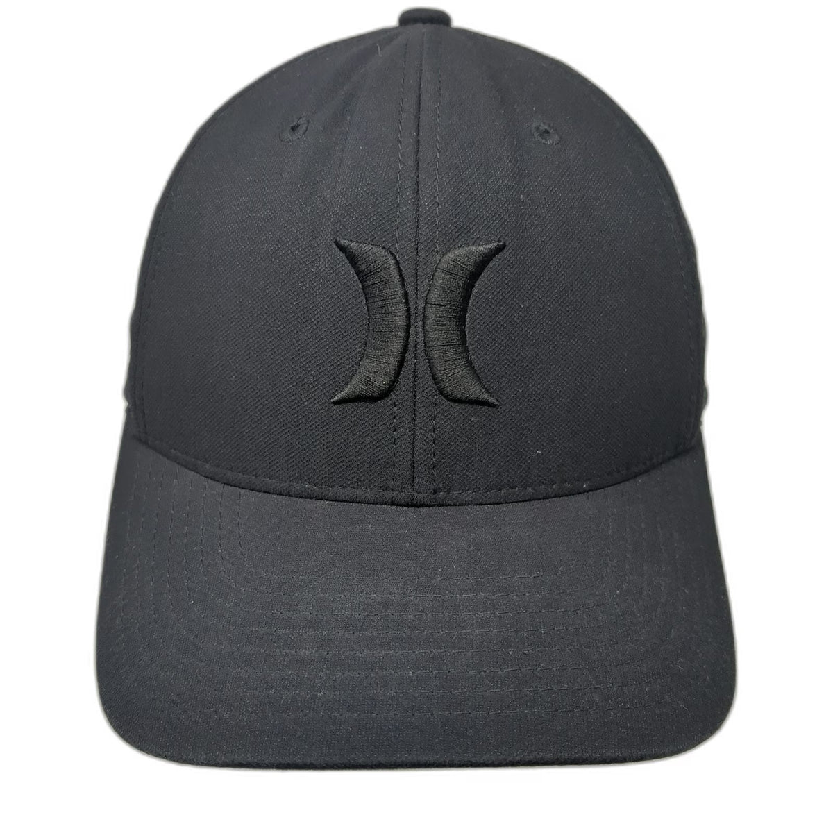 Hurley Baseball Cap Black M Flexfit Tonal Embroidered Logo Polyester Hat