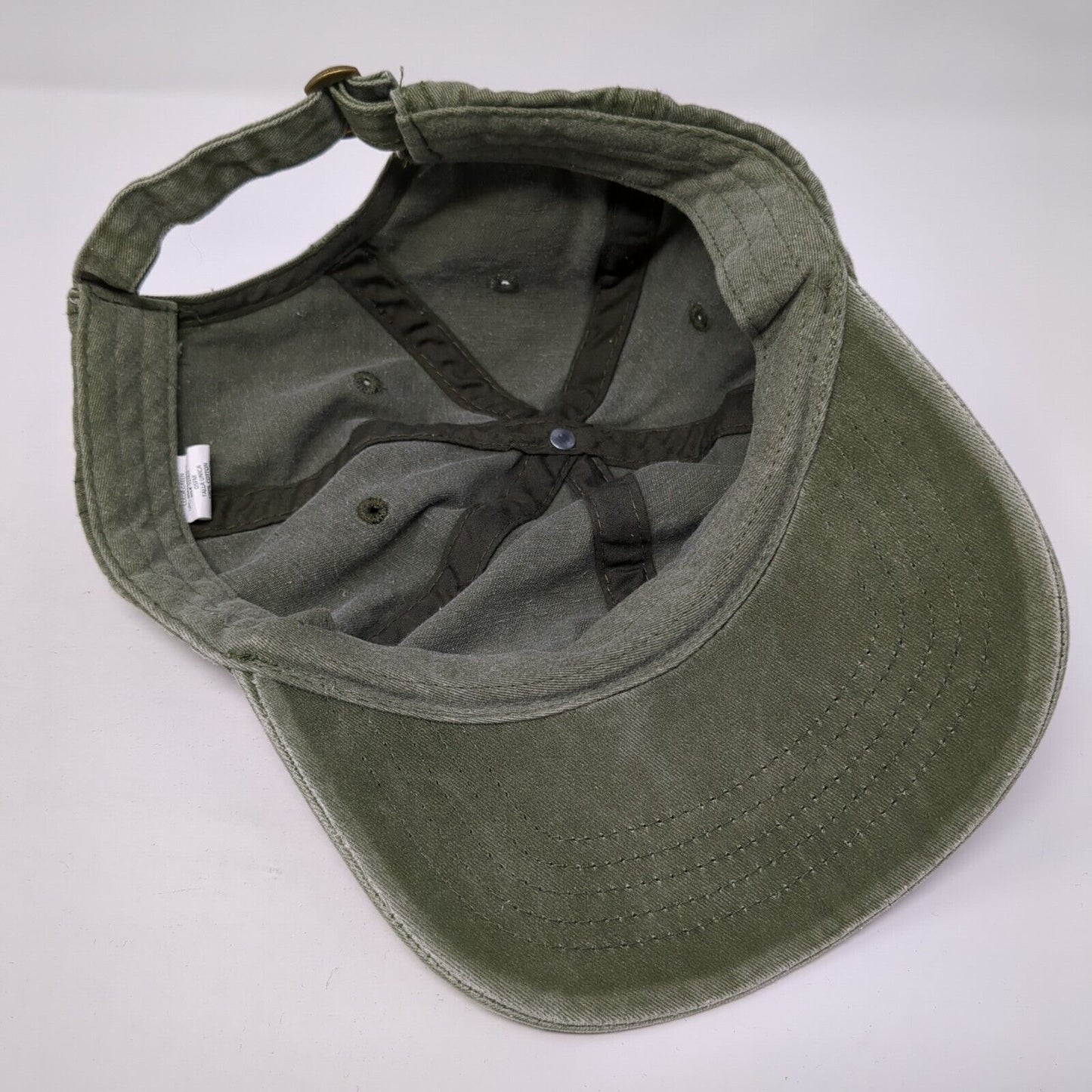 Unbranded Slideback Hat Green One Size Solid 6 Panel Vent Holes Blank