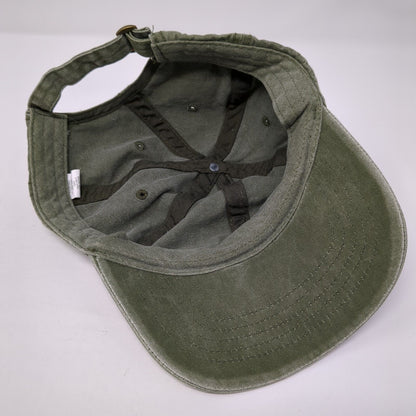 Unbranded Slideback Hat Green One Size Solid 6 Panel Vent Holes Blank