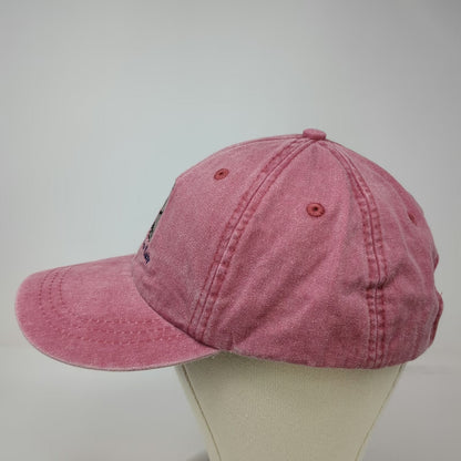 Adams Baseball Cap Red One Size Leather Strapback Dog Watch Cafe Stonington CT