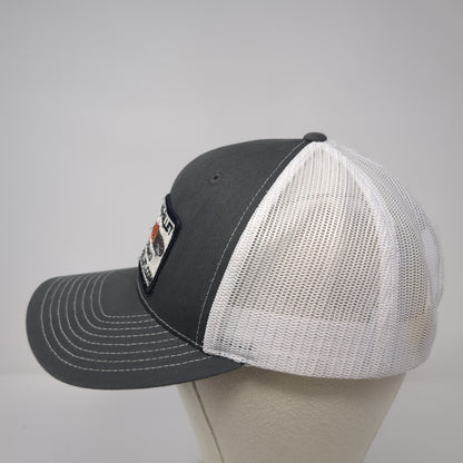 Burning Bullet Patch Snapback Trucker Hat Gray One Size Mesh Back