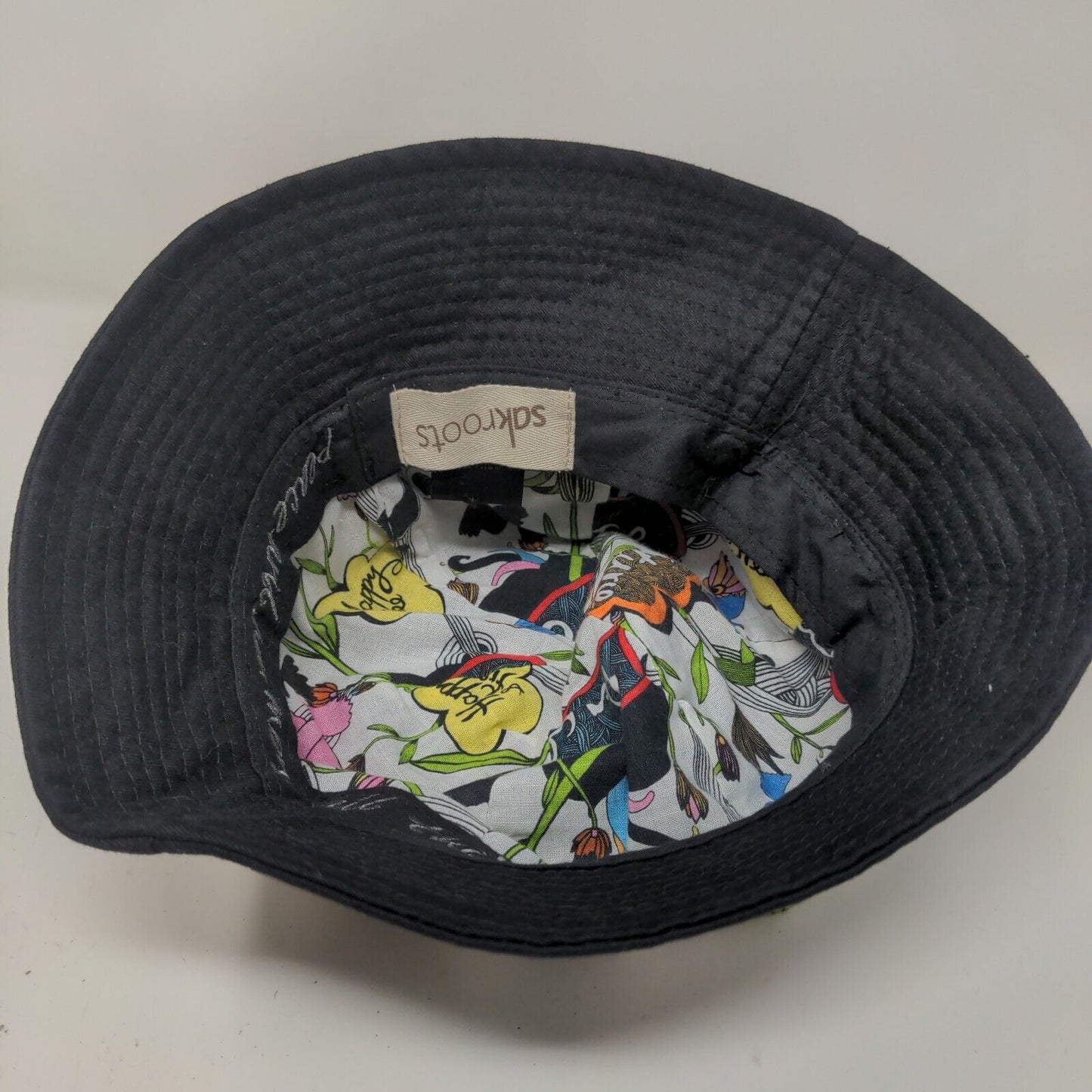 Sakroots Women's Bucket Hat Black Size OSFM 100% Cotton Bird Logo