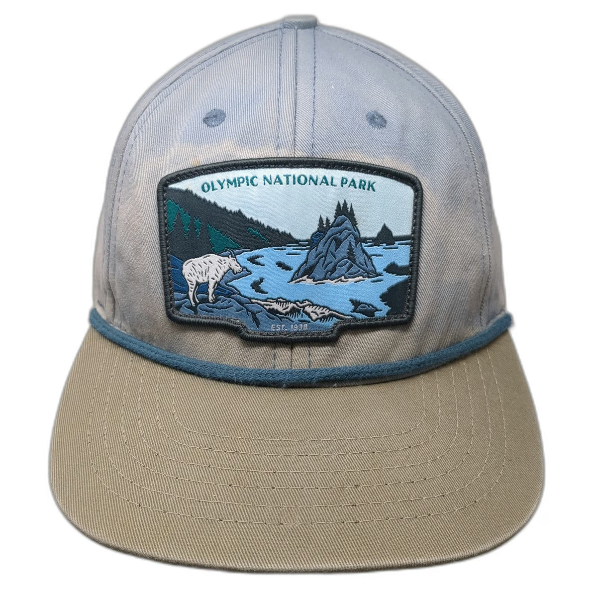 Sindero Provisions Co. Snapback Hat Blue OSFM Olympic National Park Rope Topo