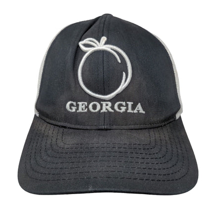 Georgia Peach Snapback Mesh Back Trucker Hat Blue One Size Colorblock