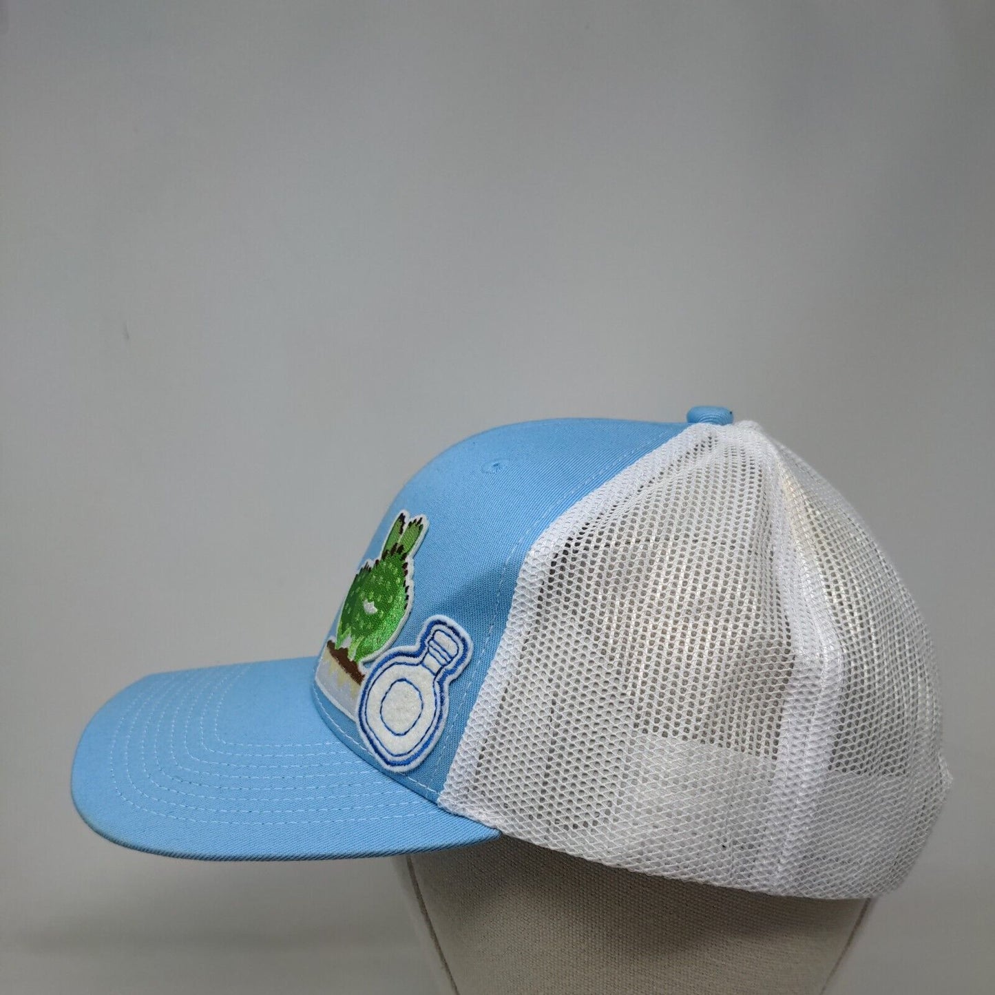 Outdoor Cap Patch Snapback Mesh Back Trucker Hat Blue Adult Colorblock