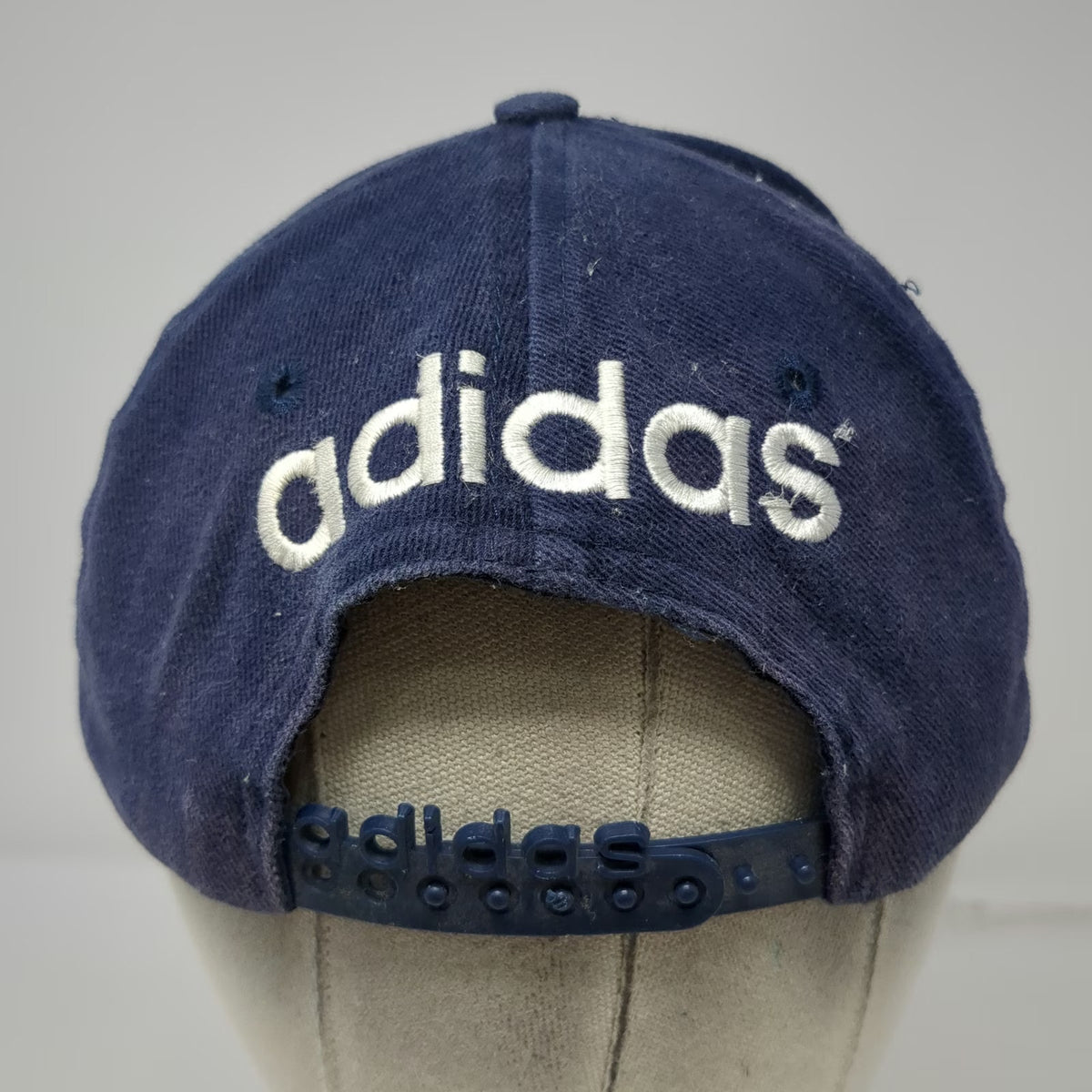 adidas Snapback Blue Trefoil Logo Cotton Embroidered Athletic Hat Vintage