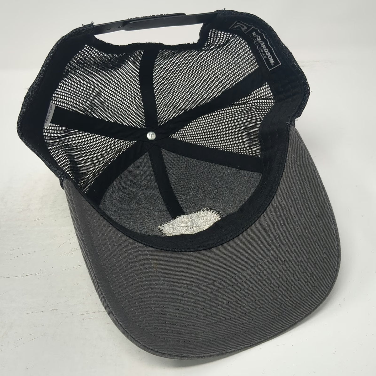 Richardson Trucker Hat Gray L Jug Mountain Ranch 9 to 5 Patch Mesh Back Snapback