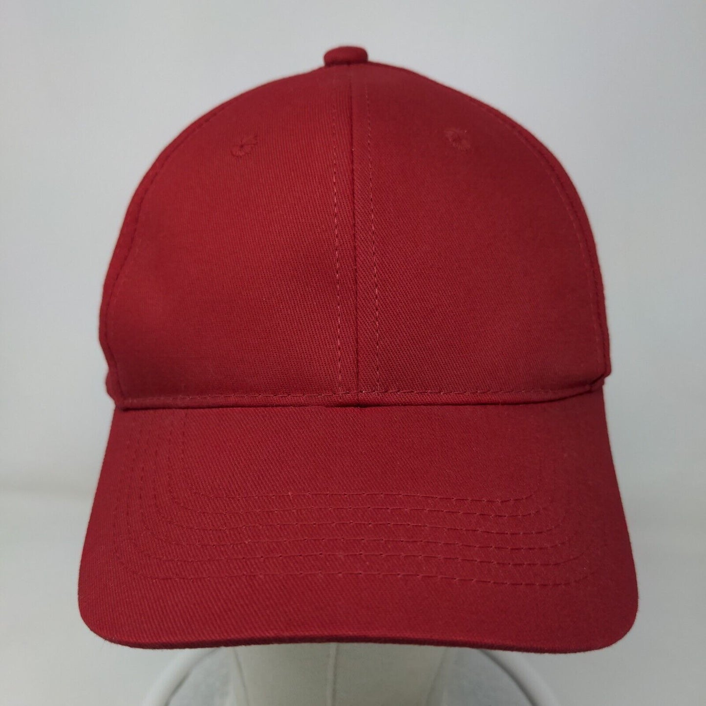 George Strapback Hat One Size Red Adjustable Strap Vented Holes Blank