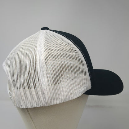 Yupoong Trucker Hat Black White One Size Mesh Two Saints Brewing Co St Maries ID