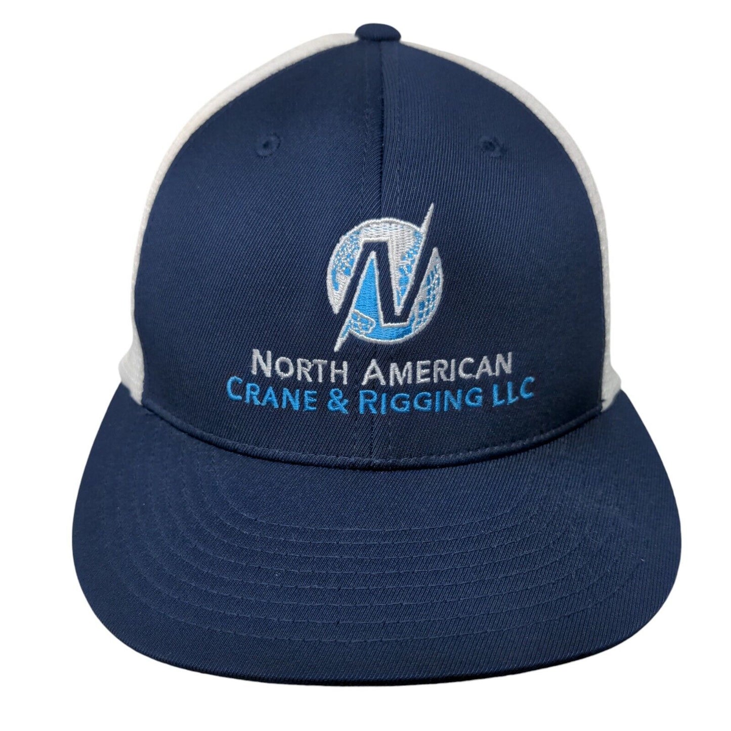 North American Crane & Rigging LLC Fitted Trucker Hat Blue S/M Flexfit Yupoong
