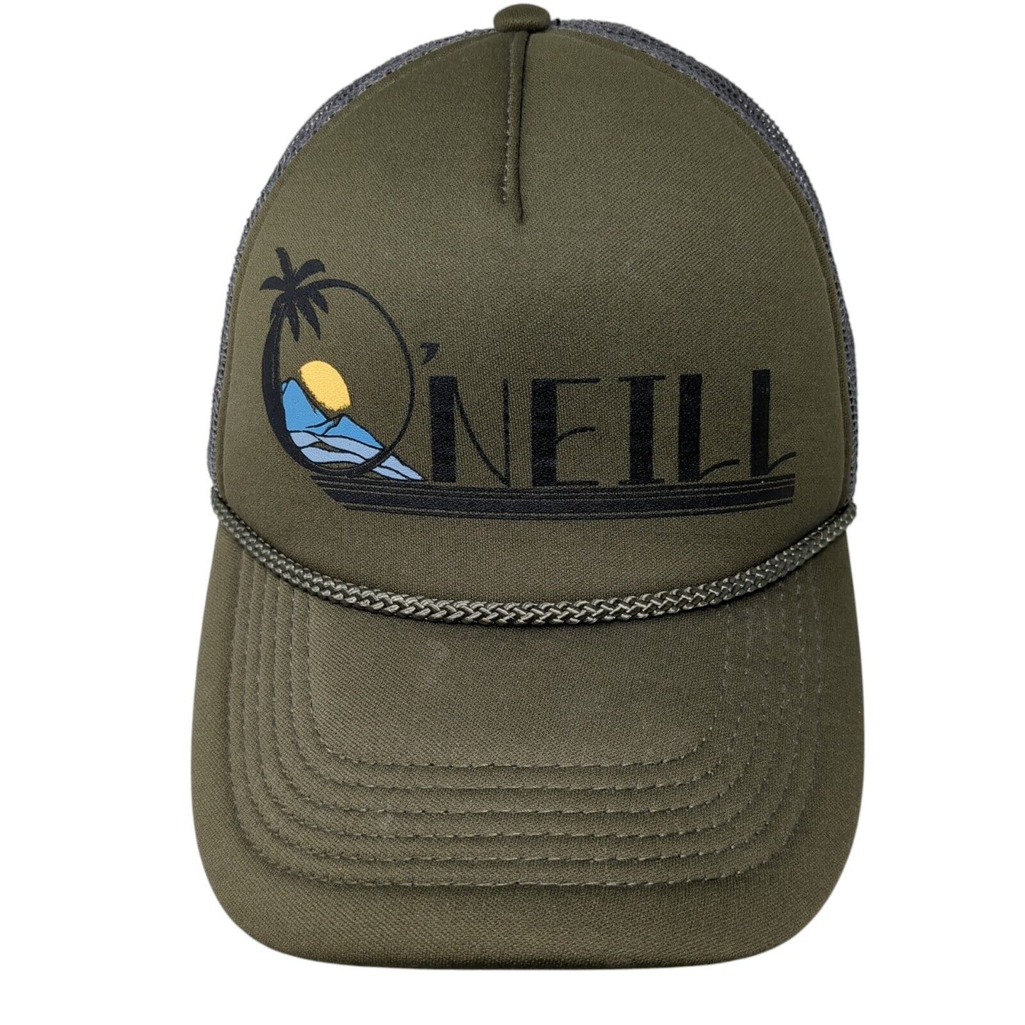 O'Neill Snapback Rope Trucker Hat Brown One Size Mesh Back Colorblock