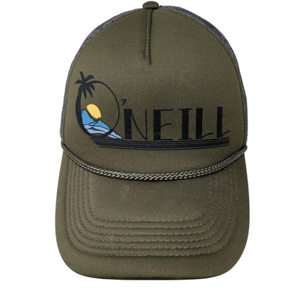 O'Neill Snapback Rope Trucker Hat Brown One Size Mesh Back Colorblock