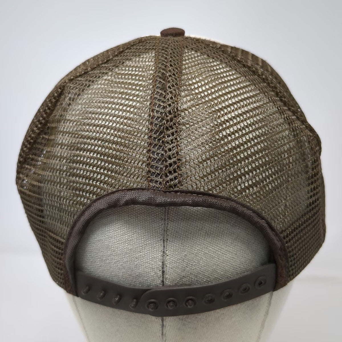 I/D/E/A inc. Lynlite Trailer Co. Brown White Trucker Hat Snapback Mesh Vintage