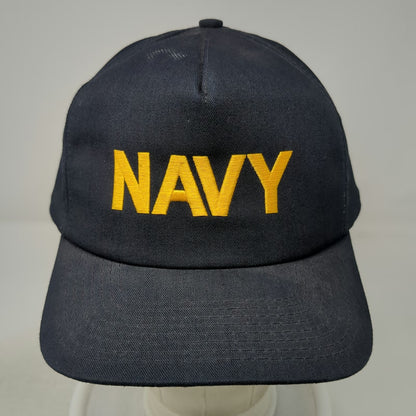 US Navy Snapback Blue OS Trucker Structured Made in USA Embroidered Hat