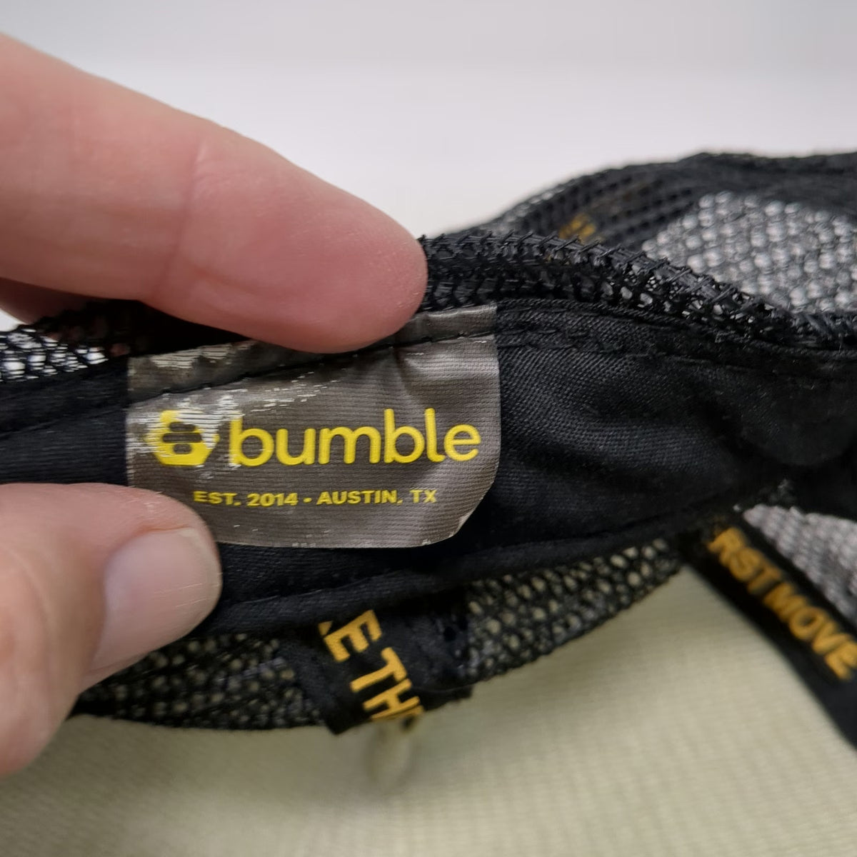 Bumble Trucker Hat Black One Size Mesh Snapback Foam Front Logo Dating App Promo