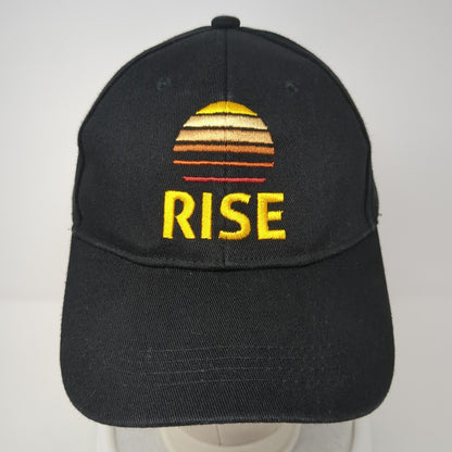 Rise Slideback Hat Black One Size Adjustable Embroidered Outdoor 6 Panel