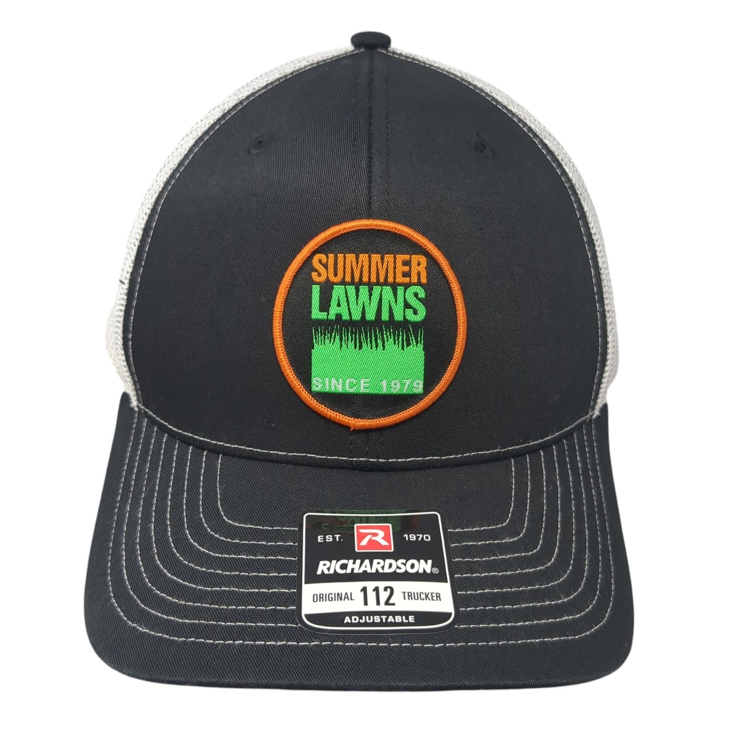 Summer Lawns Snapback Trucker Hat Black One Size Adjustable Mesh Back Richardson