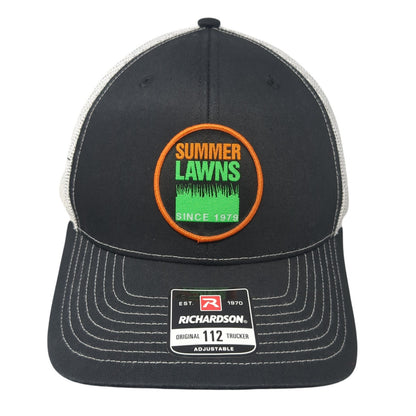 Summer Lawns Snapback Trucker Hat Black One Size Adjustable Mesh Back Richardson