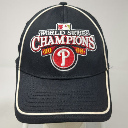 Phillies MLB New Era 2008 World Series Champions Black Baseball Cap Hat One Size