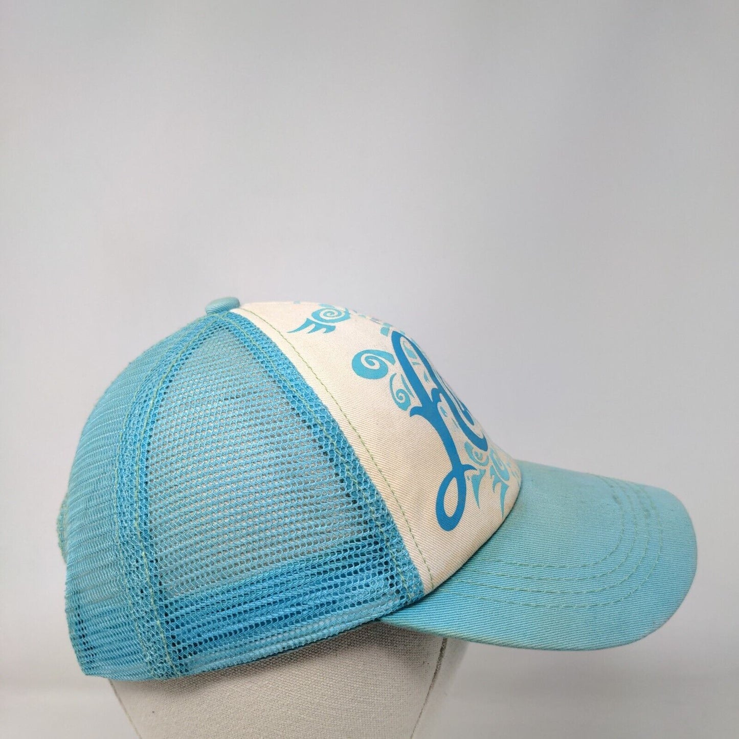 Aloha Snapback Mesh Back Trucker Hat Blue One Size Adjustable KC Hawaii