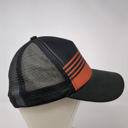 Striped Snapback Trucker Hat Black One Size Adjustable Mesh Back Polyester