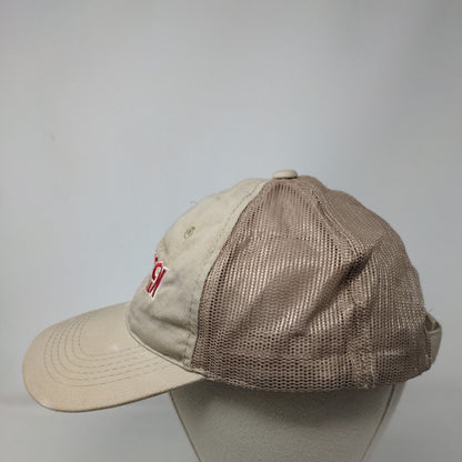 Hancock Mechanical Strapback Trucker Hat Tan OSFM Mesh Back Outdoor Cap