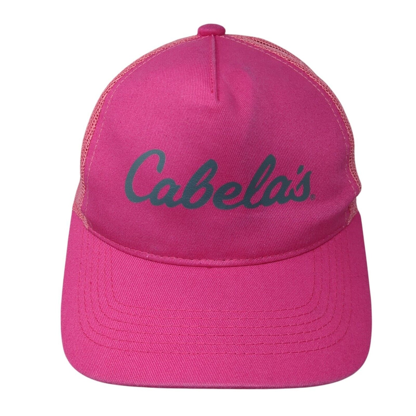 Cabela's Snapback Trucker Hat Pink Youth One Size Mesh Back Fishing