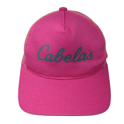 Cabela's Snapback Trucker Hat Pink Youth One Size Mesh Back Fishing
