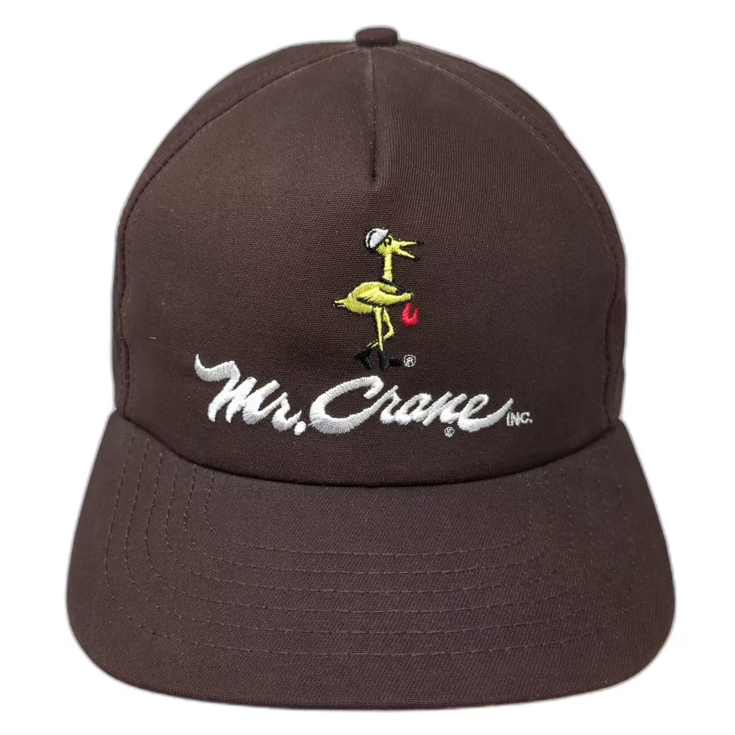 Mr. Crane Inc Crane & Rigging Brown 5 Panel Hat OS Embroidered USA Vintage