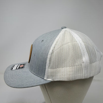 Richardson Trucker Hat Gray XL Mesh Snapback NJ Gomeza Farms Leather Patch