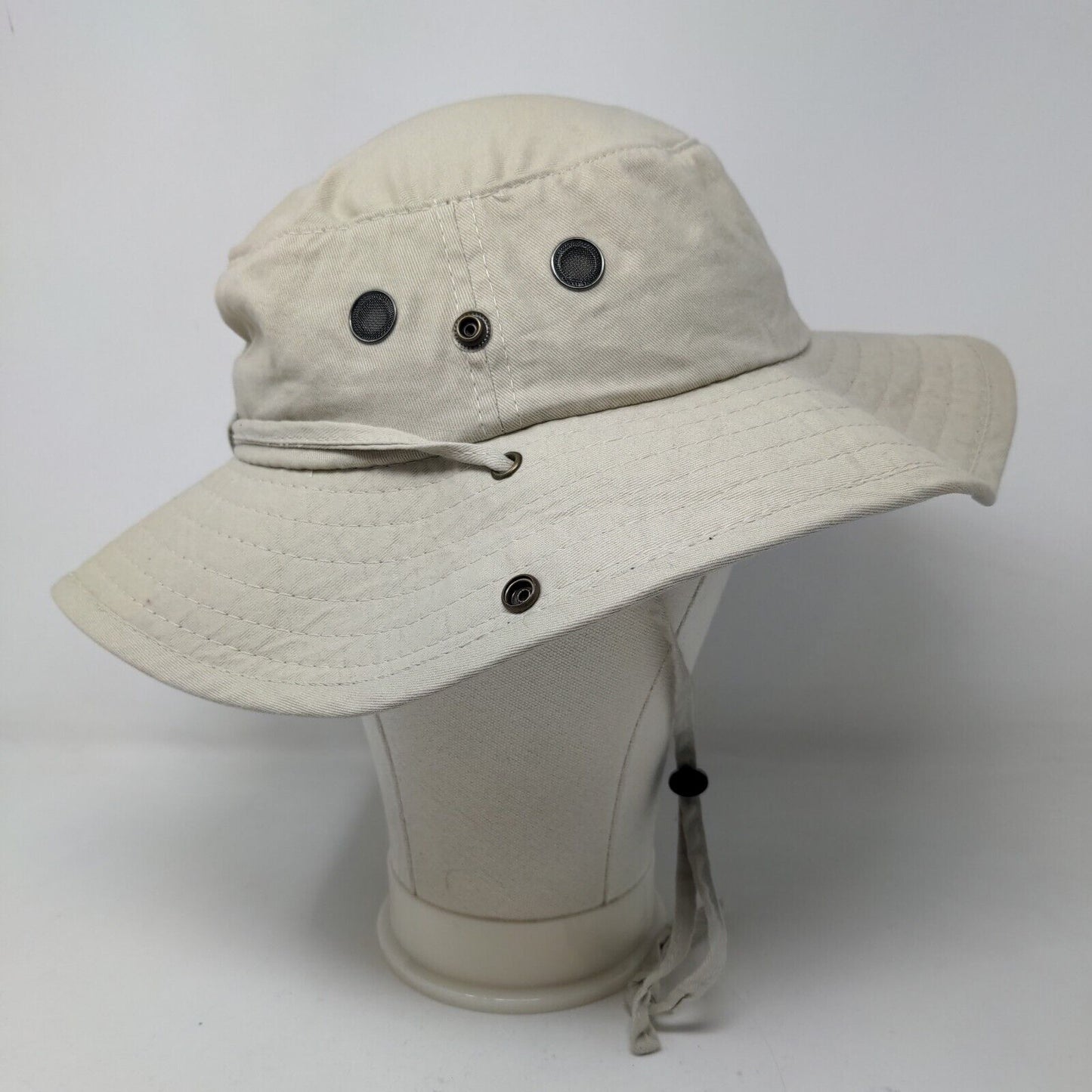 World Wide Sportsman Men's Vented Fishing Hat Wide Brim Tan Size M Cotton