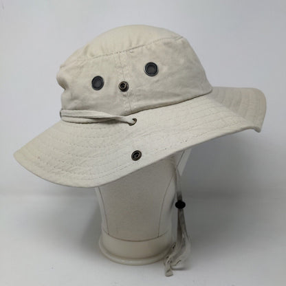 World Wide Sportsman Men's Vented Fishing Hat Wide Brim Tan Size M Cotton