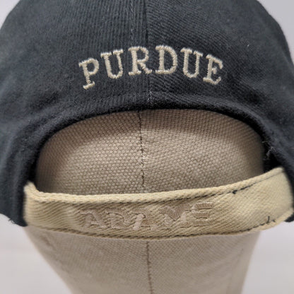 Adams Men's Slideback Hat Black Embroidered Purdue International Vintage 2001