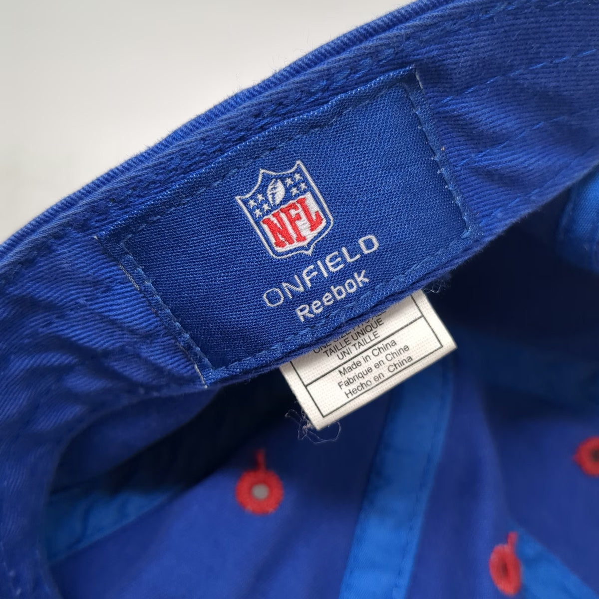 Reebok NFL New York Giants Hat Blue One Size Cap Embroidered Slideback Onfield