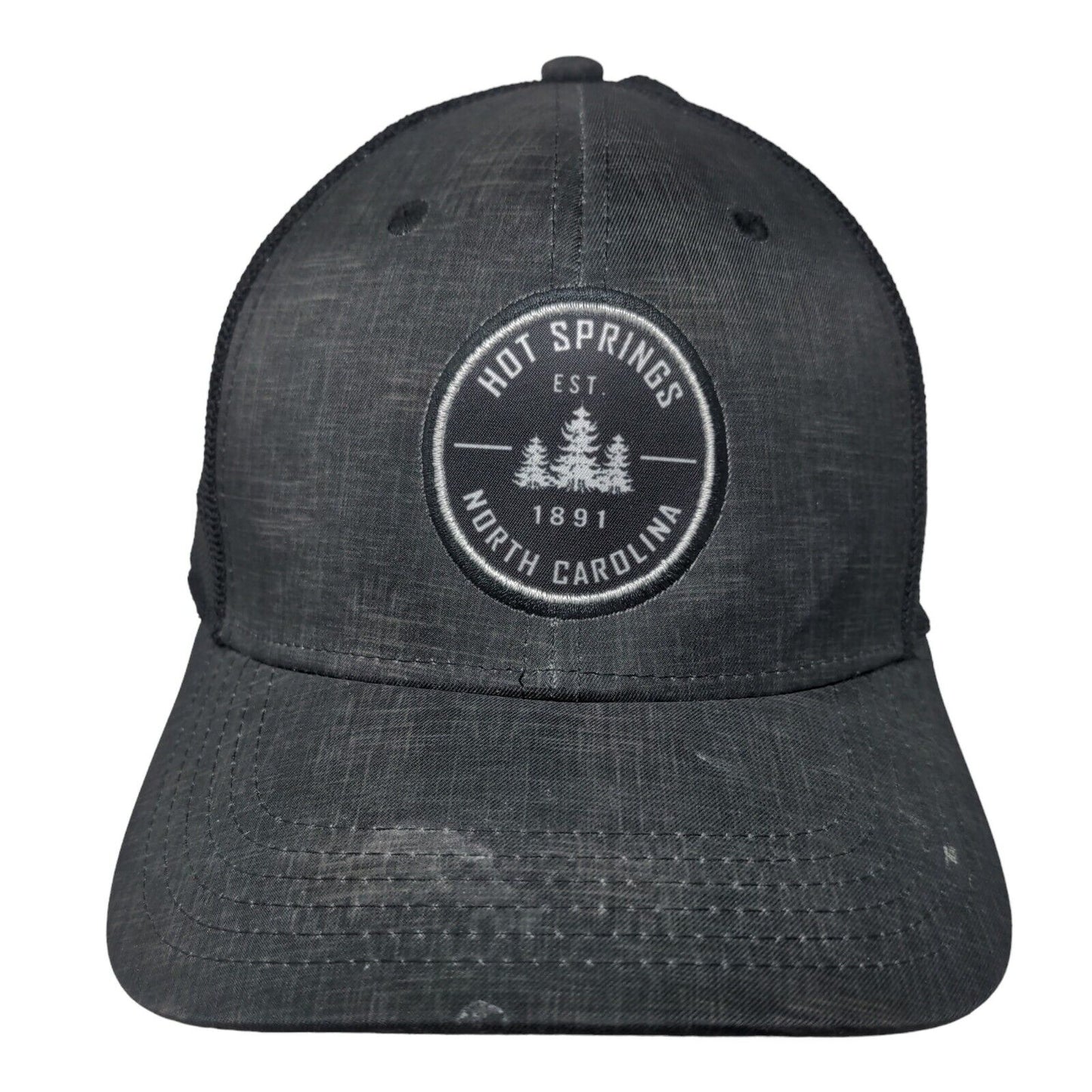 Hot Springs North Carolina Fitted Trucker Hat Black S/M Mesh Back Legacy