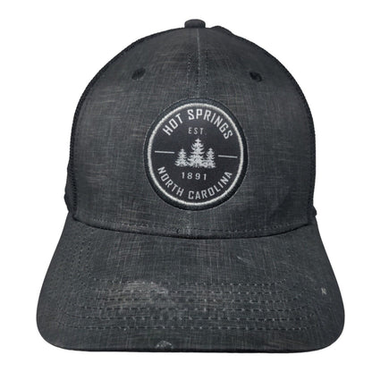 Hot Springs North Carolina Fitted Trucker Hat Black S/M Mesh Back Legacy