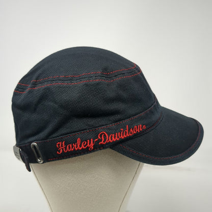 Harley-Davidson Army Cap Black Red One Size Contrast Stitching Strapback Hat
