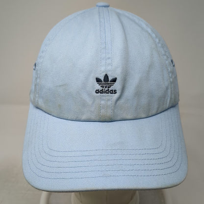 Adidas Baseball Cap Blue One Size Trefoil Embroidered Logo Slideback Cotton Hat