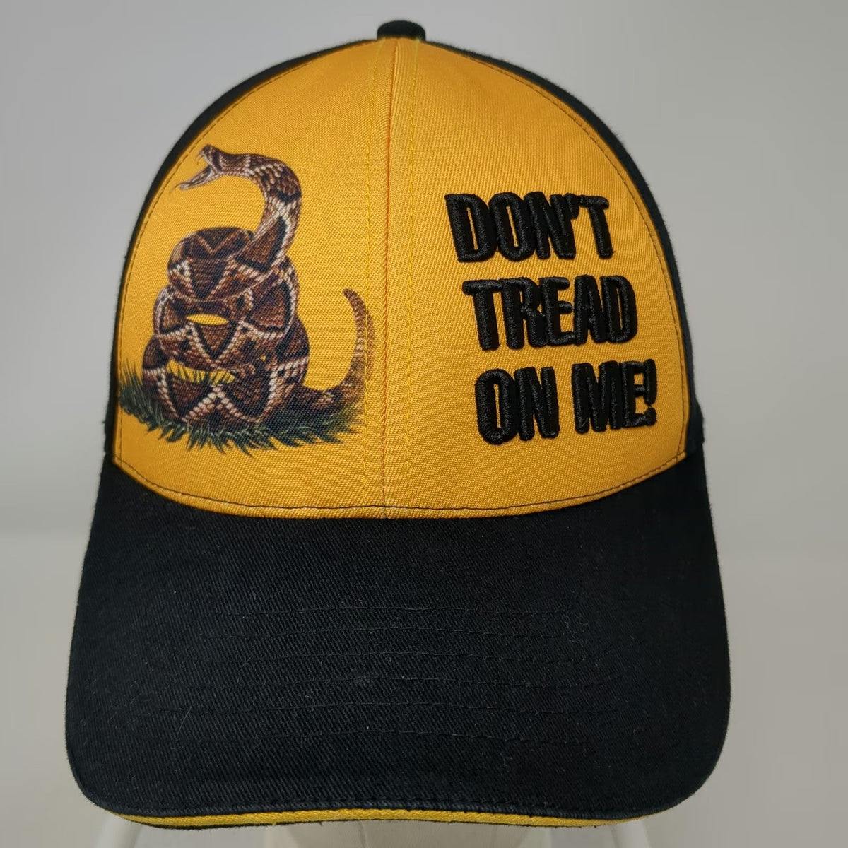 American Mills Baseball Cap Yellow One Size Gadsden Flag Don't Tread On Me Hat
