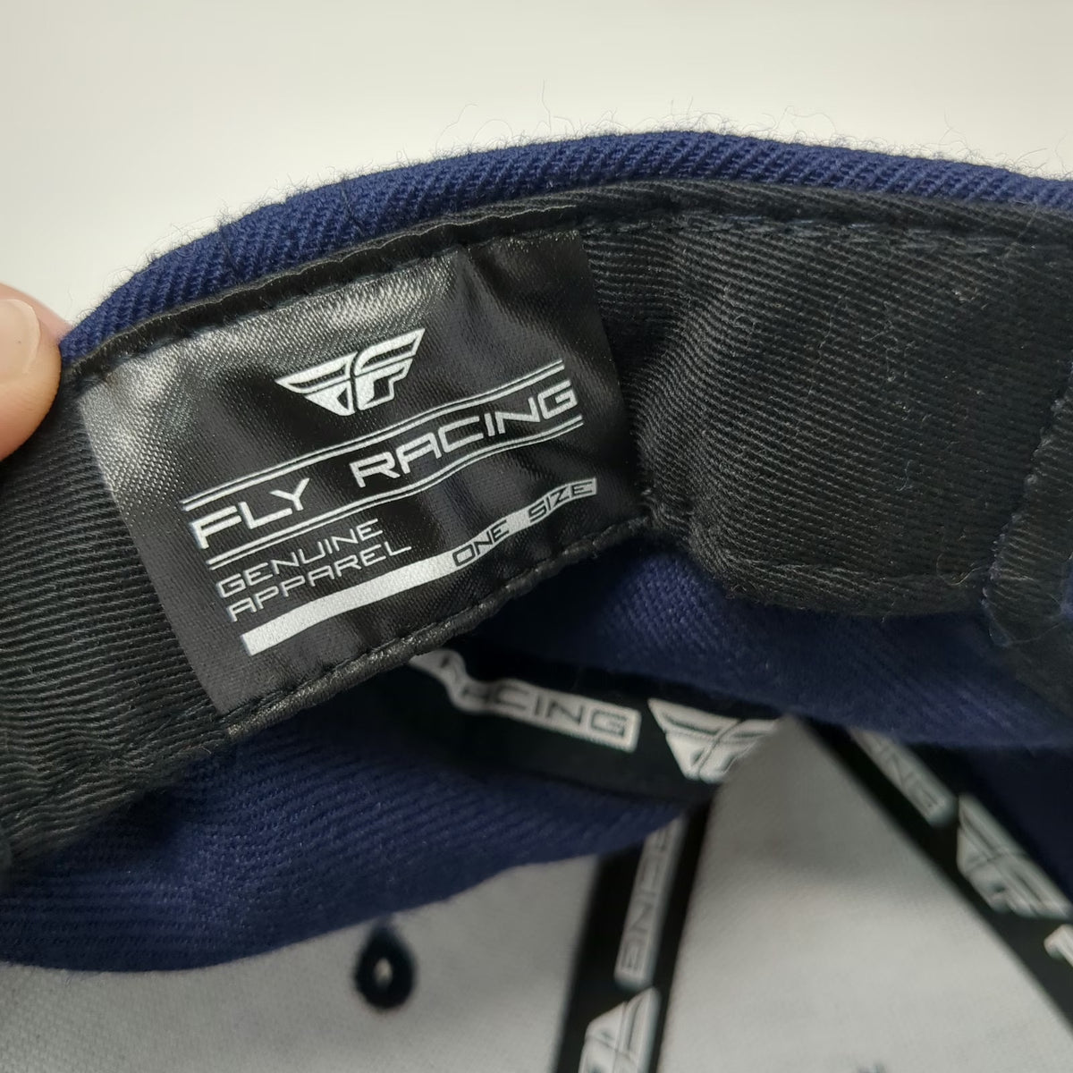 Fly Racing Snapback Hat Blue White One Size Racing Patch Structured 6 Panel Cap