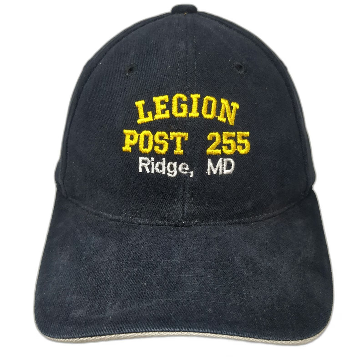 Sportsman Baseball Cap Black OSFM Slideback Cotton Legion Post 255 Ridge MD hat