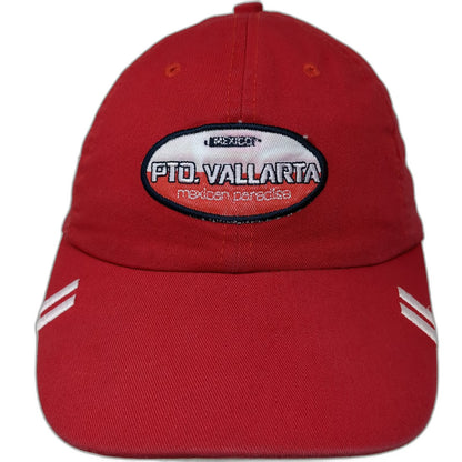 Invasion Baseball Cap Red White One Size Pto Vallarta Mexico Patch Slideback hat