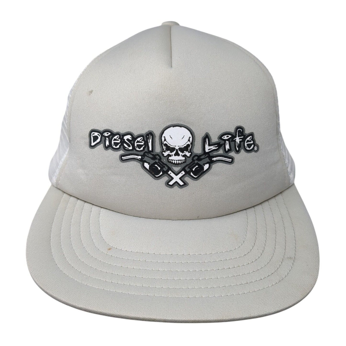 Diesel Life Snapback Trucker Hat Gray One Size Adjustable Mesh Back 6 Panel