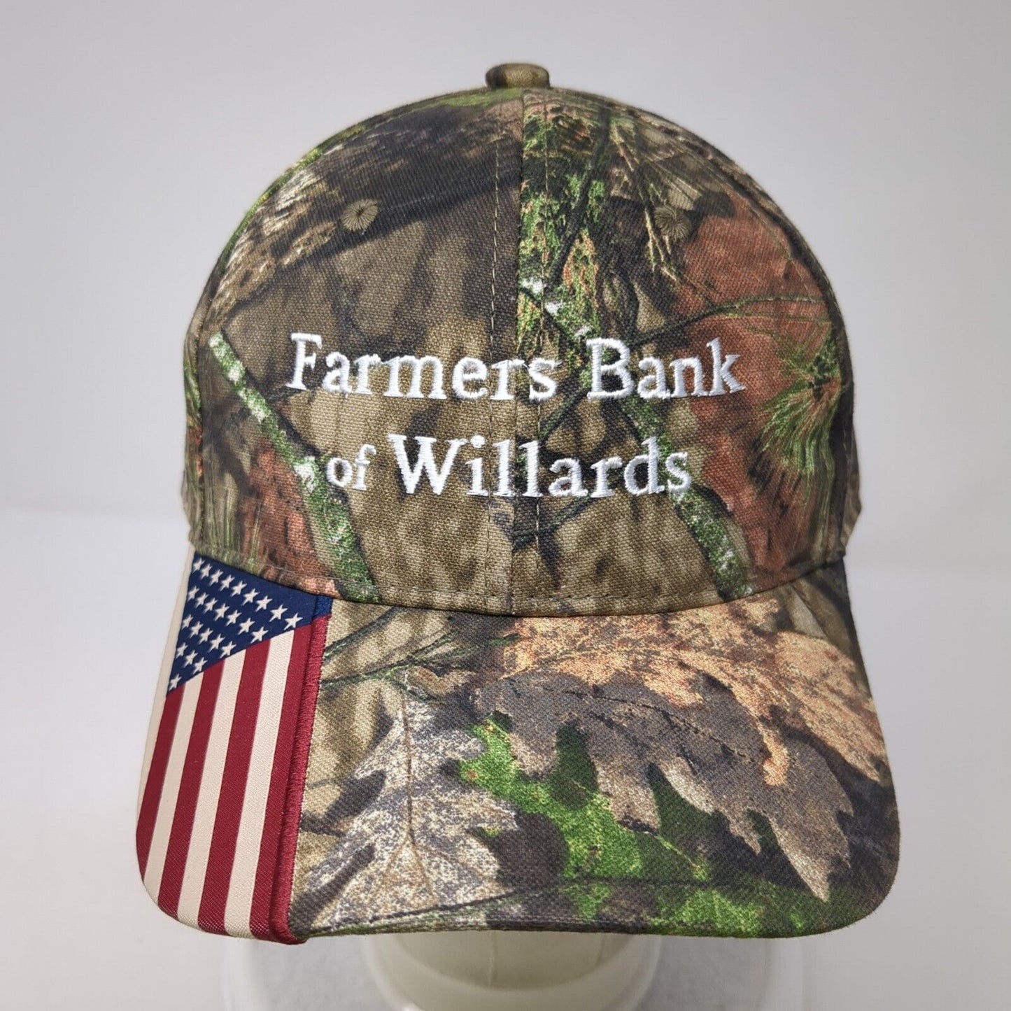 Farmers Bank of Willards 2022 Slideback Hat Camouflage OS Patriotic Outdoor Cap
