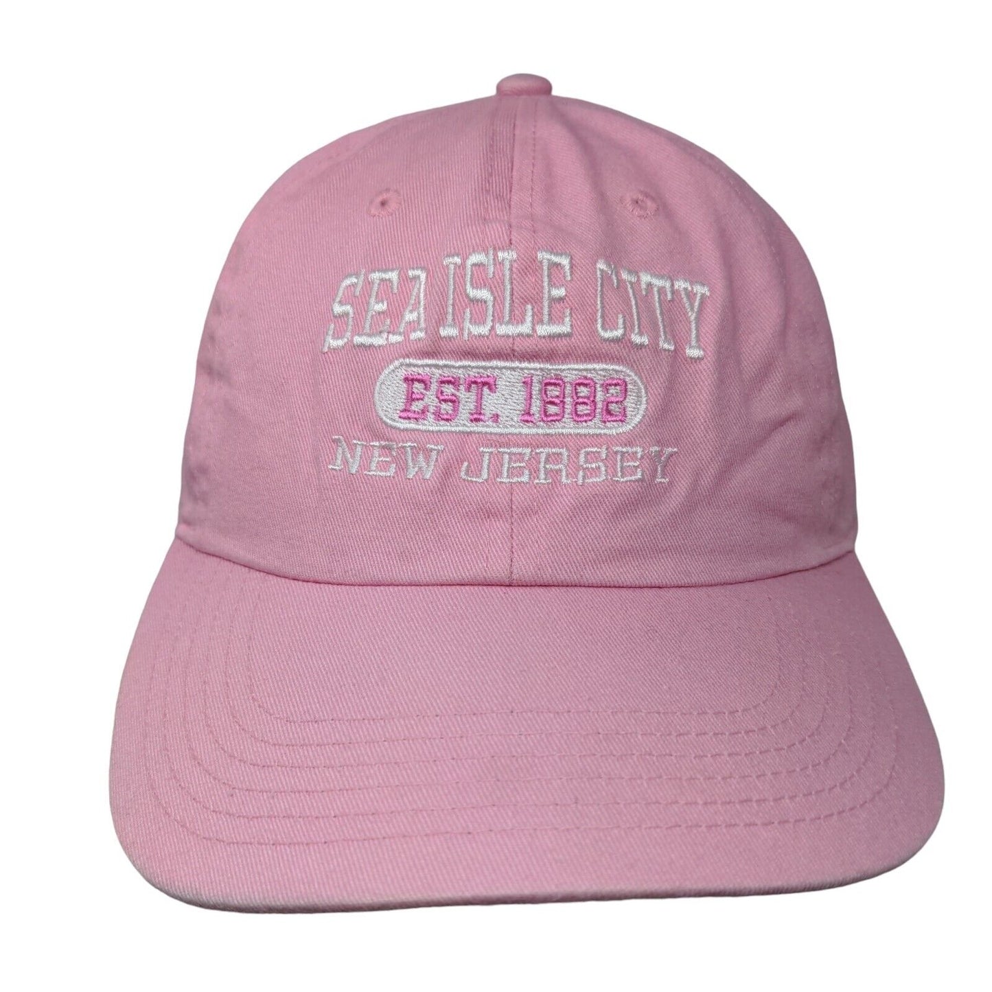 Sea Isle City New Jersey Est 1882 Slideback Hat Pink OSFA Adjustable Embroidered