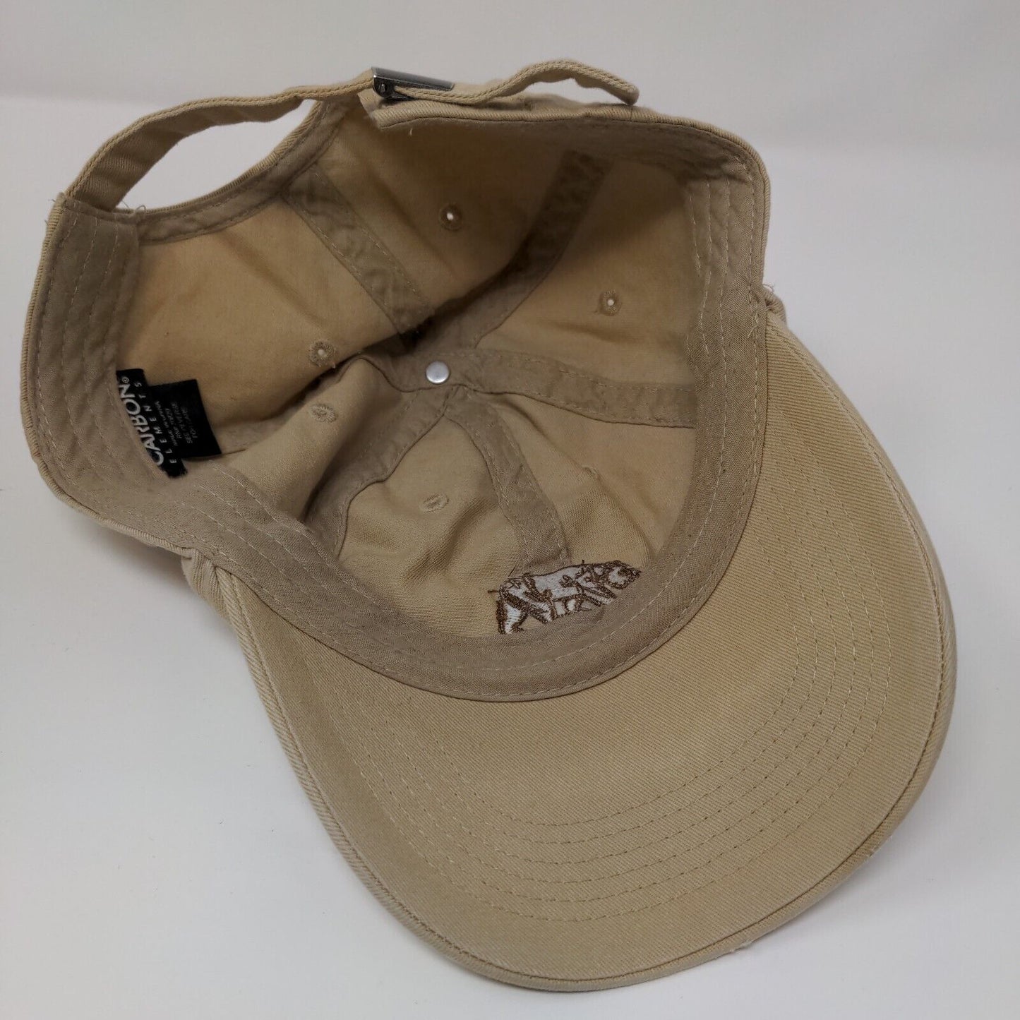 Bear Slideback Hat Tan One Size Adjustable Embroidered Carbon Elements