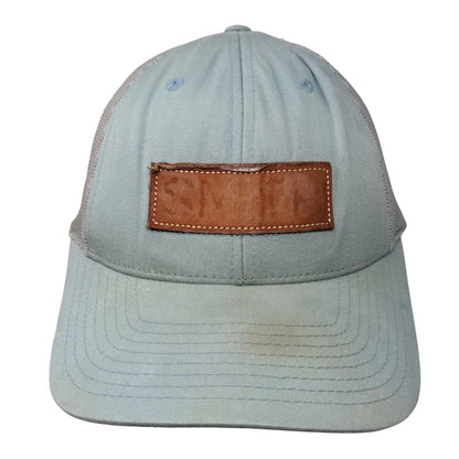 Smith Leather Patch Snapback Mesh Back Trucker Hat Blue M/L Colorblock