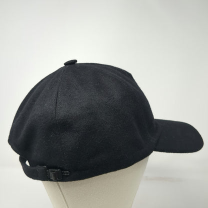 Conte of Florence 5 Panel Black OS Italy Cotton Fleur De Lis Logo Hat Slide